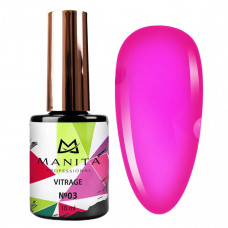 Manita Professional Гель-лак для ногтей c эффектом витража - Vitrage №03, ярко-розовый, 10 мл