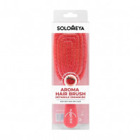 SOLOMEYA Арома-расческа для распутывания волос с ароматом земляники - Aroma Hair Brush Detangle Enhancer Wild Strawberry, 1 шт.