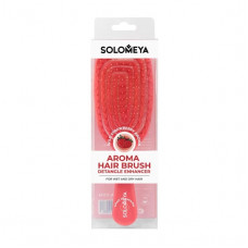 SOLOMEYA Арома-расческа для распутывания волос с ароматом земляники - Aroma Hair Brush Detangle Enhancer Wild Strawberry, 1 шт.